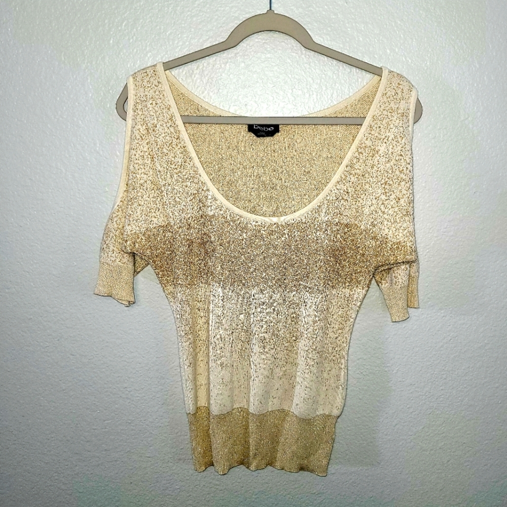 Bebe Cold Shoulder Women's Top Size Small